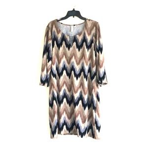 Brown / Blue Chevron dress